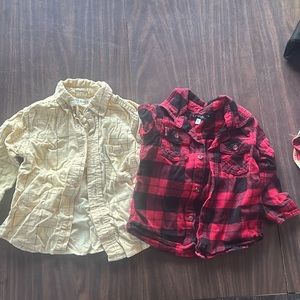 2 cozy size 2 flannel shirts toddler